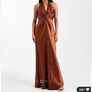 Six Stories Satin Halter gown